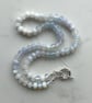 Winter Frost Hand Knotted Beaded Gemstone Necklace - Image 4