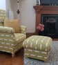 Navy Blue Gulls Armchair Seagulls Birds Chair Coastal Seaside Accent White - Image 6