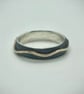 Silver Wave Ring, oxidised band, silver River Ring, 4mm band, wedding ring, wave - Image 3