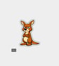 Funny Novelty Vinyl Sticker - Grumpy Kangaroo   - Image 1