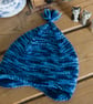 Pixie baby hat - hand knit little pixie style hat with ear flaps and a tassel - Image 1
