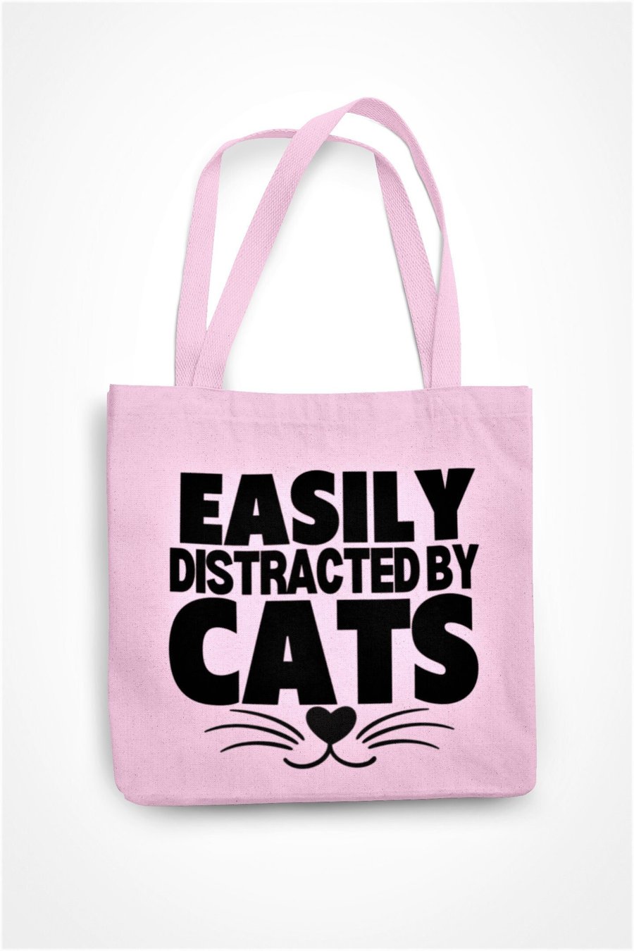 Easily Distracted By Cats Tote Bag Funny Novelty Cat Lover Birthday Present 