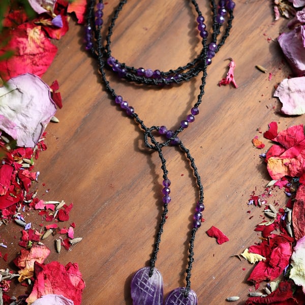 Amethyst Wings Wrap Spiritual Protection and Intuition