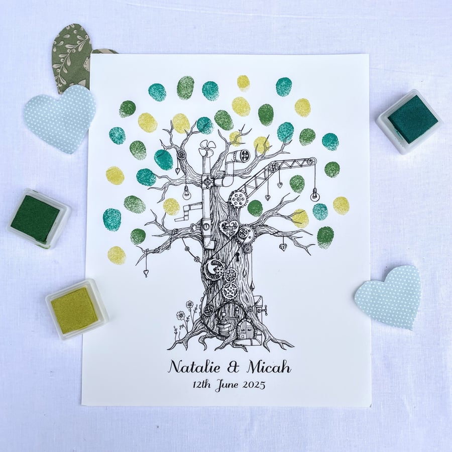 Guest book tree: rainbow willow design