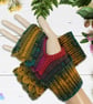 Crochet gloves. Red gold and green dragon scale gloves. Fingerless gloves. - Image 2