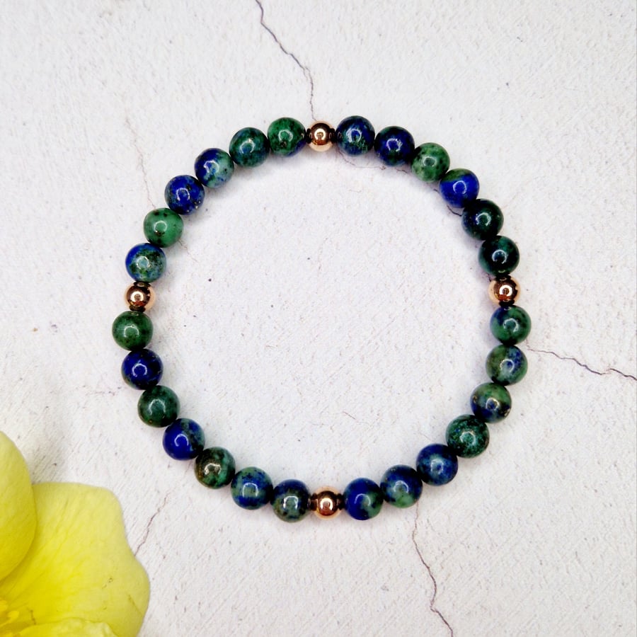 Chryscolla Bead Stacking Bracelet