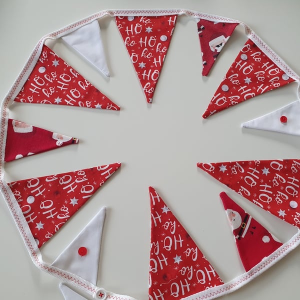 Ho Ho Ho Bunting on White Binding