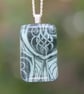  Pale green Art Nouveau glass pendant, fused glass Art Nouveau necklace F32 - Image 5