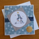 Polar Bear and Penguin Christmas Card