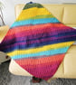 Colourful Square Lap Blanket, Vibrant Crochet Knee Warmer