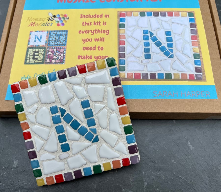 Personalised Mosaic Coaster Craft Kit - Rainbow