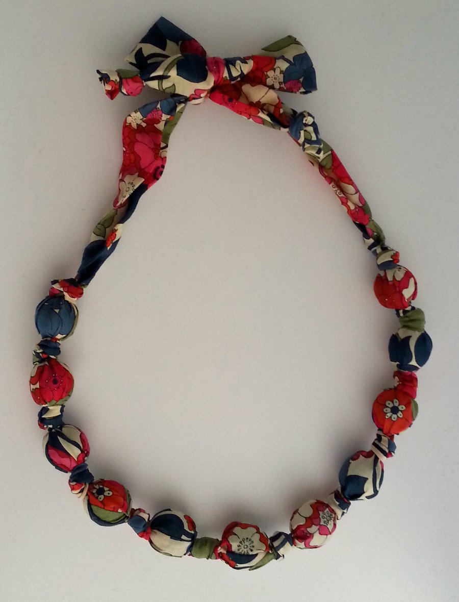 Multicoloured Floral Liberty Print Fabric Necklace
