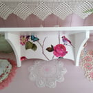 Wooden Wall Shelf Storage Made Using Vintage Bird Design Farrow & Ball Bathroom 