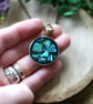 Abalone Shell and Black Resin Pendant Necklace - Image 4