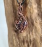 Pink Millefiori Style Beaded Heart & Copper Necklace Pendant Gift Jewellery  - Image 6