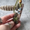 Forest Mushrooms Pendant, Clay Vegan Necklace, Green Witch Jewellery