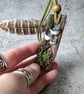 Forest Mushrooms Pendant, Clay Vegan Necklace, Green Witch Jewellery