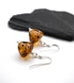 leopard print cone lampwork glass earrings - Image 4
