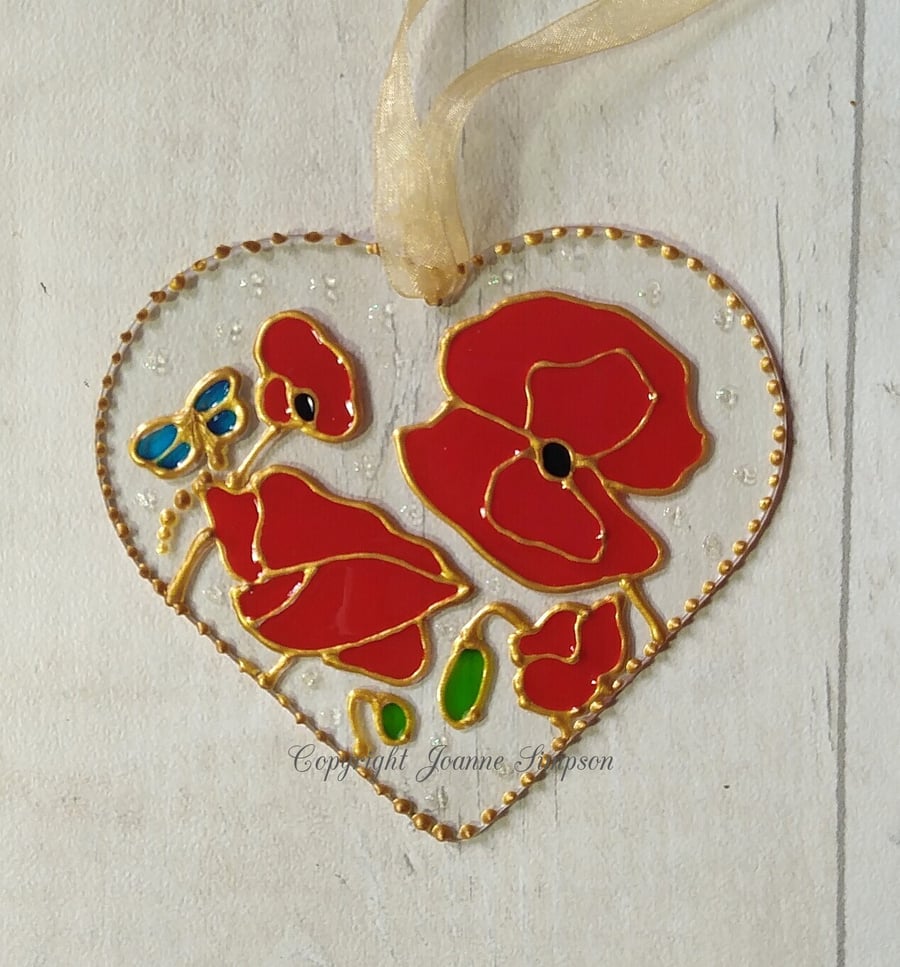 Poppies sun catcher decoration. Garden lover gift. Mother's Day gift