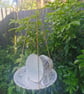 Upcycled Bone China Hanging Bird Feeder - Vintage Floral Teacup Bird Feeder 
