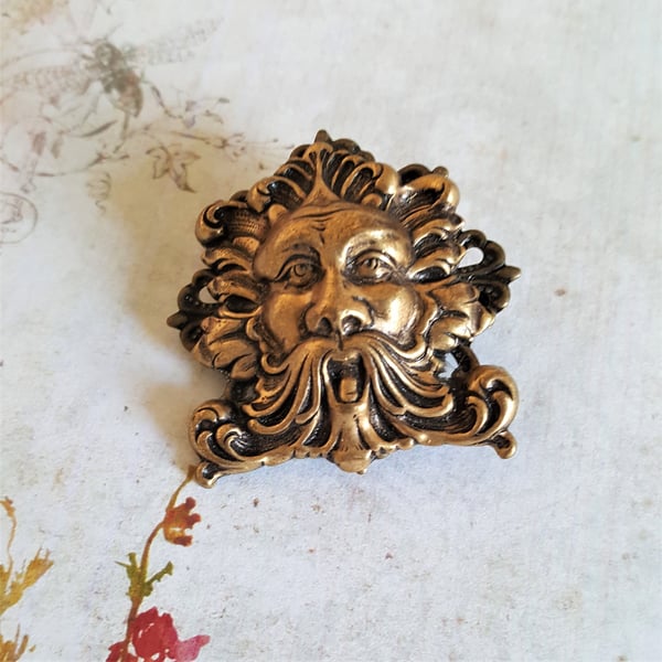 Steampunk Green Man Hair Clip