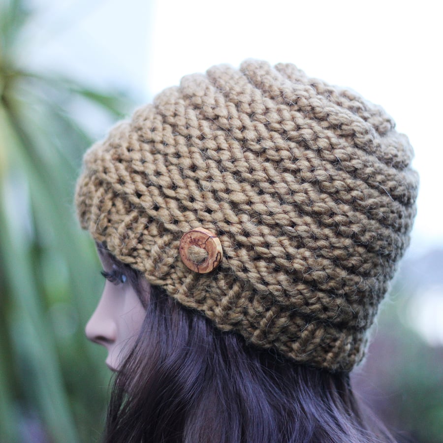 Hat knitted mustard, beanie, gift guide for her
