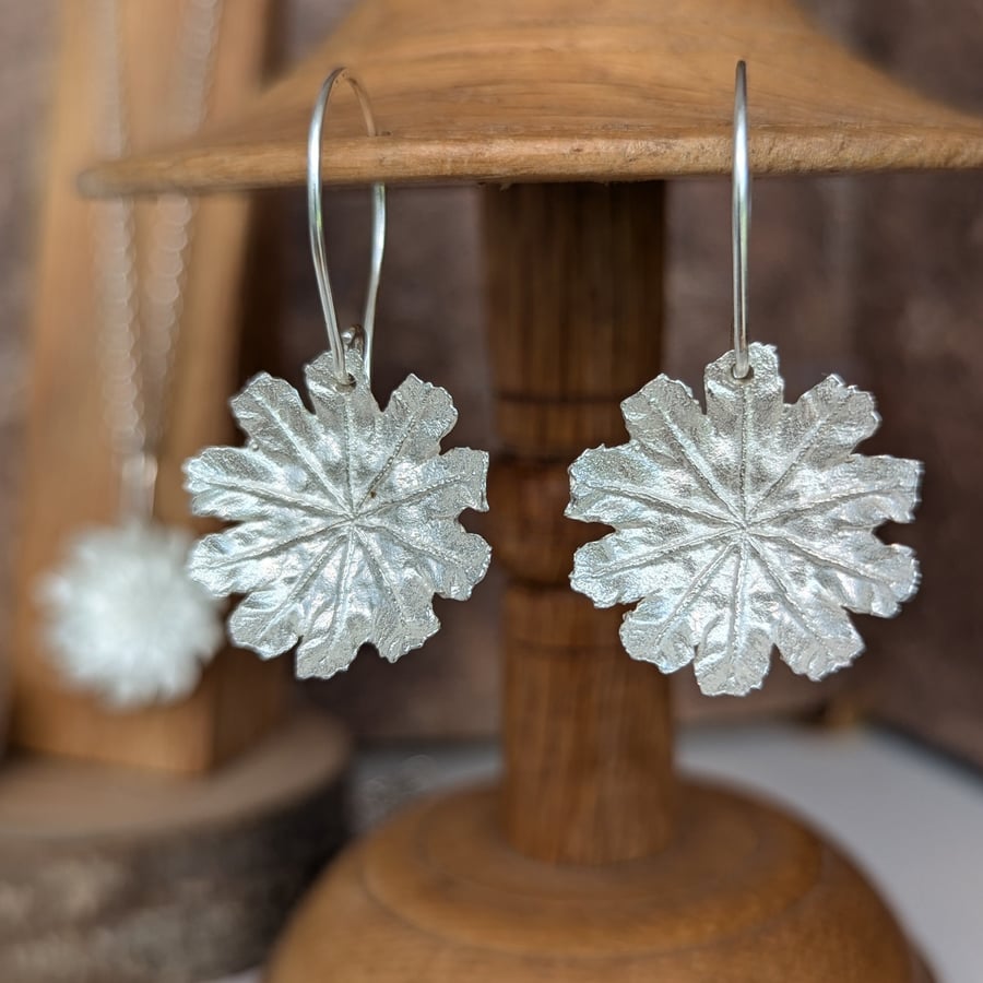 Silver Poppy Seed Head Earring - Botanical Silver Earrings - Handmade in UK