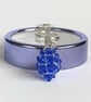Handbag Charm, Egg Shaped Blue Crystal with a Chainmaille Chain and Keyring - Image 6