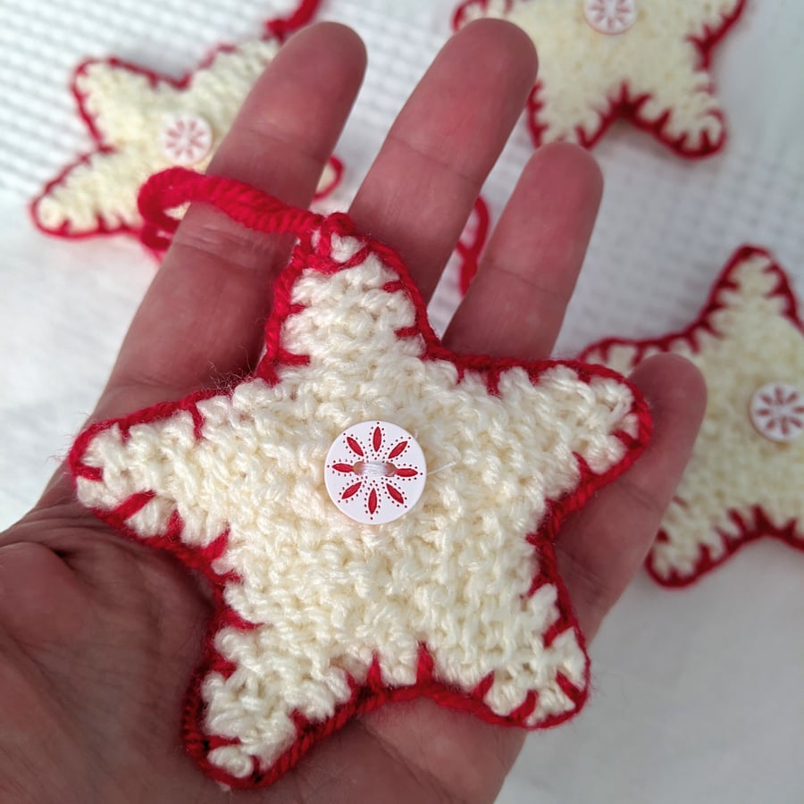 Red and white Christmas star decoration