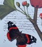 Unique Handcrafted Collage of a Red Admiral Butterfly with Quirky Botanicals - Image 2