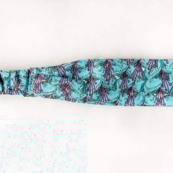 Purple and turquoise modern floral headband, hairband