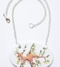 Large Handmade Leafy Seadragon Design Ceramic Pendant on Silver Colour Chain - Image 2
