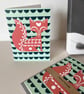 Set of 4 Cards – Fox, Bird, Daisy & Leaf Designs, From original Lino print,Blank - Image 5