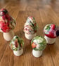 Set of 5 Minature Wooden Toadstools 