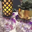 Bespoke Resin Coaster Set - Personalised Botanic & Crystal Commision
