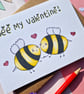 Bee my Valentine! Valentines card, First Valentines day, Bee Card, Be Mine - Image 5