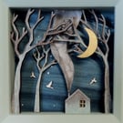 Winter Cabin Miniature Diorama, Winter Landscape, Cabin in the Woods