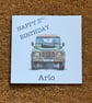 Land Rover Defender Personalised Birthday Card.Watercolour Style. Custom message - Image 2