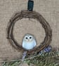 Needle Felt Owlet Wreath