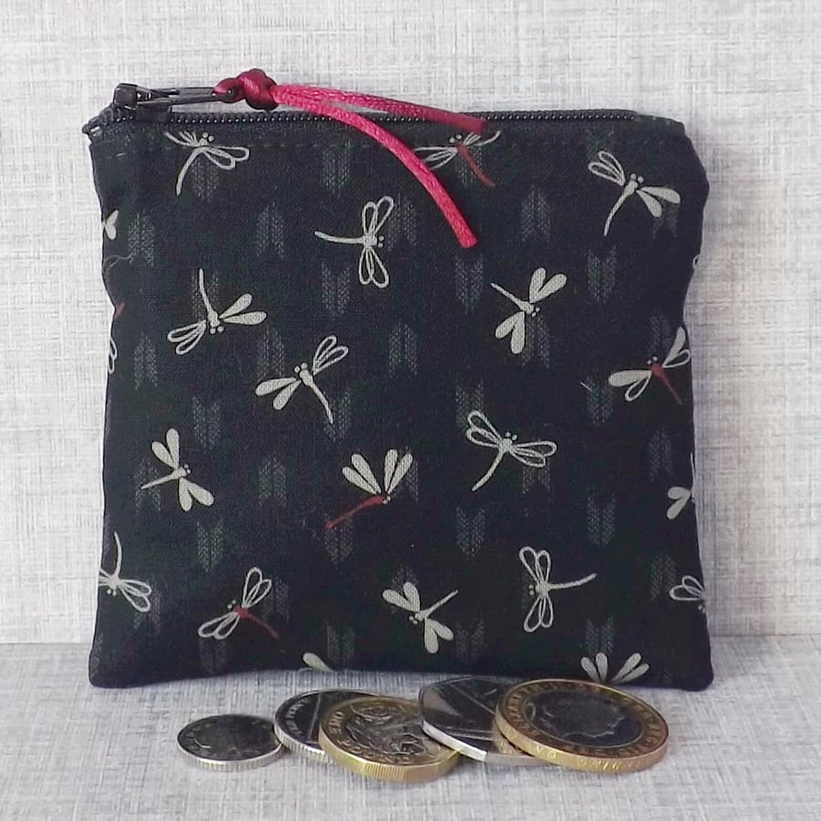Coin purse, small purse, dragonflies.