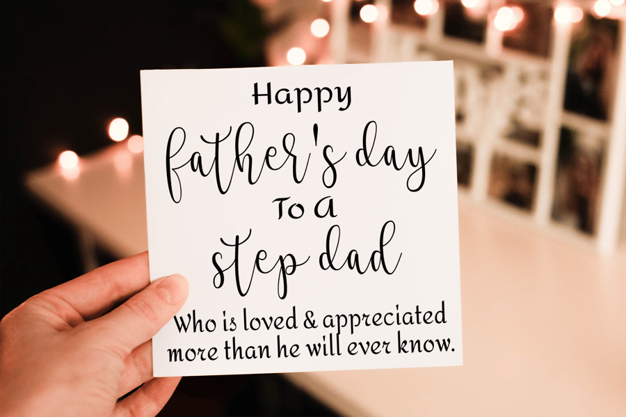 Step Dad Father's Day Card, Wonderful Dad, Card for Dad, Fathers Day Card