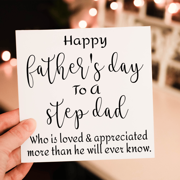 Step Dad Father's Day Card, Wonderful Dad, Card for Dad, Fathers Day Card