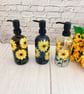 Soap or Lotion Bottle Hand Painted with Sunflowers 