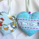 Handmade Fabric Heart Nursery Decoration Baby Gift Hidden Pocket Keepsake