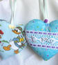 Handmade Fabric Heart Nursery Decoration Baby Gift Hidden Pocket Keepsake