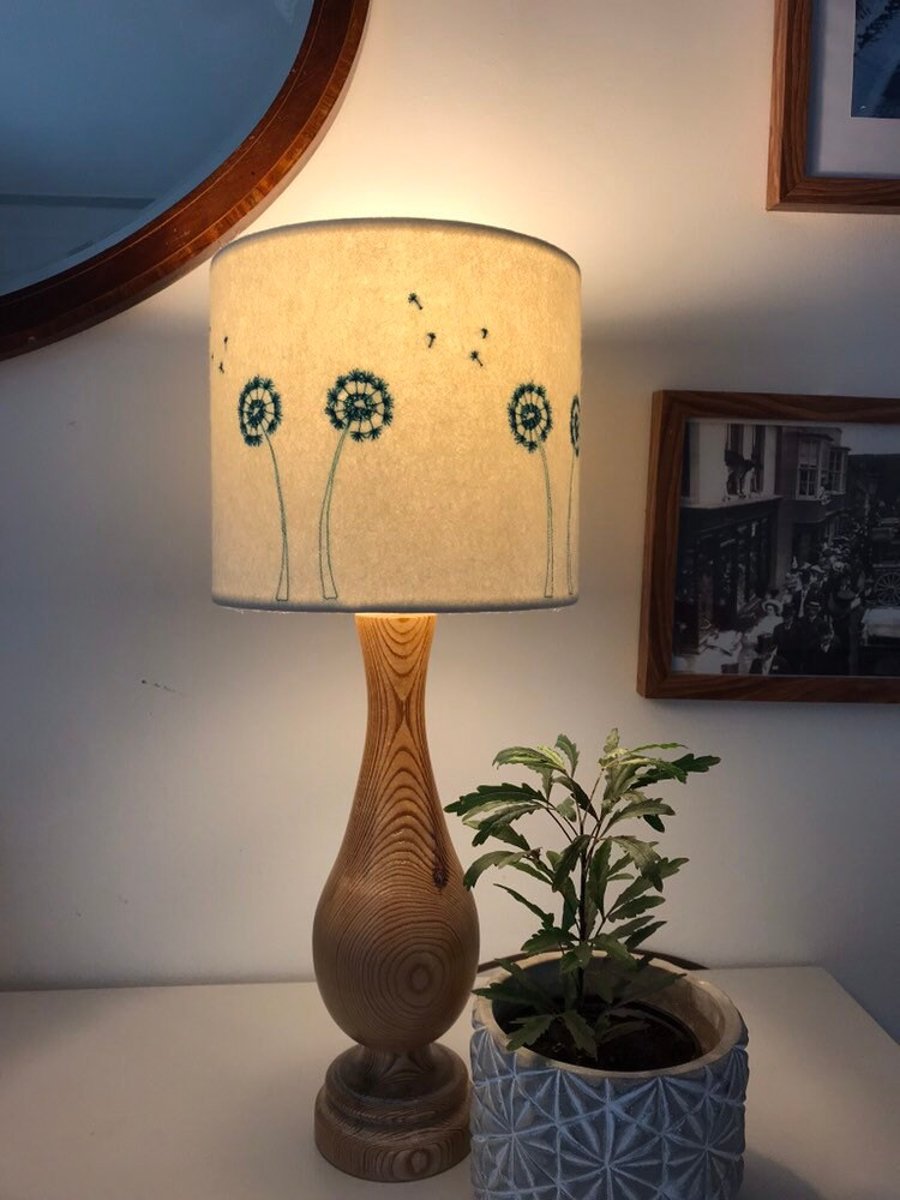 Dandelion Clock Embroidered Lampshade