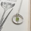 Eco Silver peridot hoop pendant