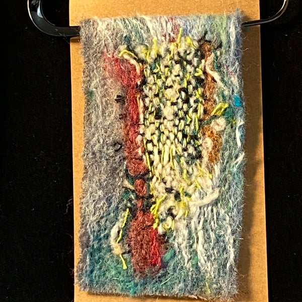 Felted and Woven Brooch