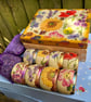 Wildflower Napkin Rings set of 8 in Matching Decoupage Box-summer table decor