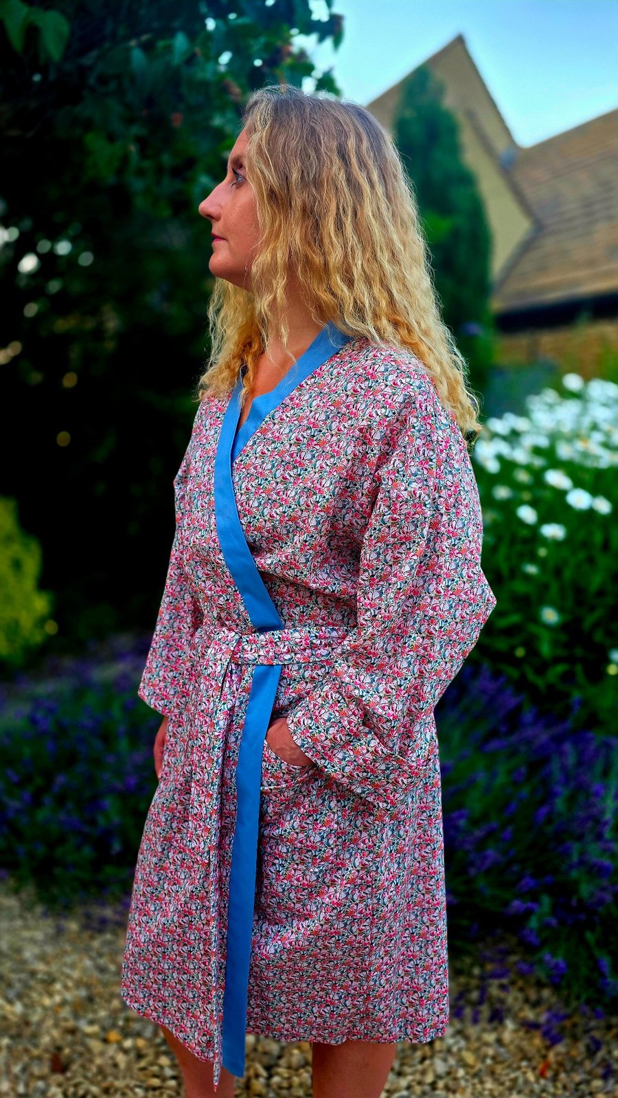 Handmade Liberty Fabric Dressing Gown – Authentic Tana Lawn Luxury Robe 